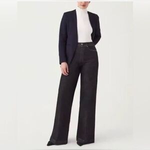 SPANX Wide-Leg Charcoal Pull-on Jeans, Size XS.